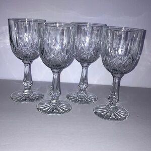 Anchor Hocking Canfield Pattern Wine Goblets Set of 4